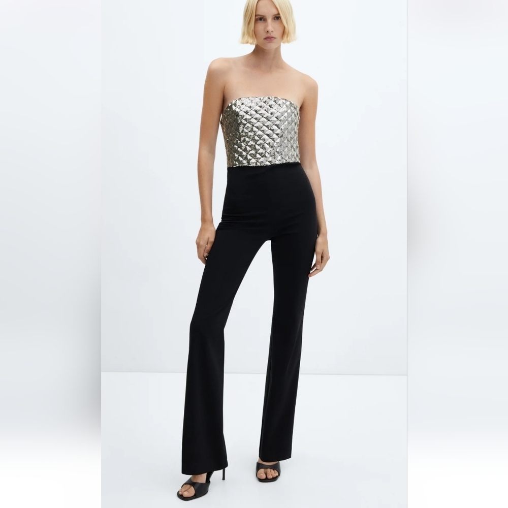 NWT Mango Sequined strapless jumpsuit